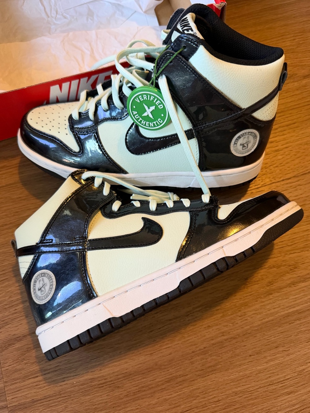 Nike Dunk High GS All-Star Barely Green Patent Leather Boys 6Y Women’s 7.5 New w